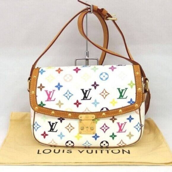 Authentic LOUIS VUITTON Sologne Multicolor Monogram Crossbody Shoulder Bag White - Picture 3 of 13